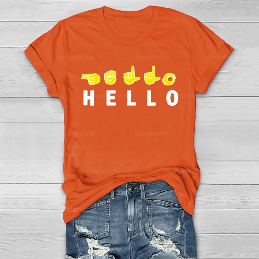 Hello Sign Language Healthwear T-shirt