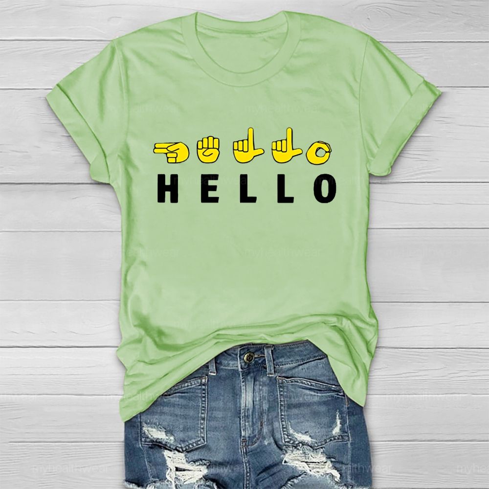 Hello Sign Language Healthwear T-shirt
