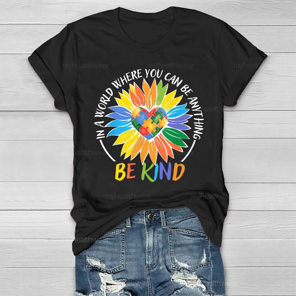 Be Kind Sunflower Love Puzzle Healthwear T-shirt