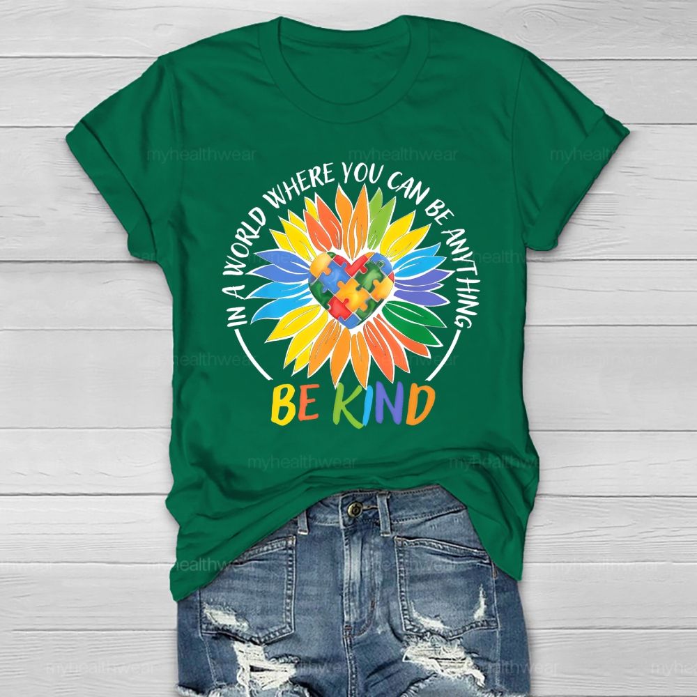 Be Kind Sunflower Love Puzzle Healthwear T-shirt