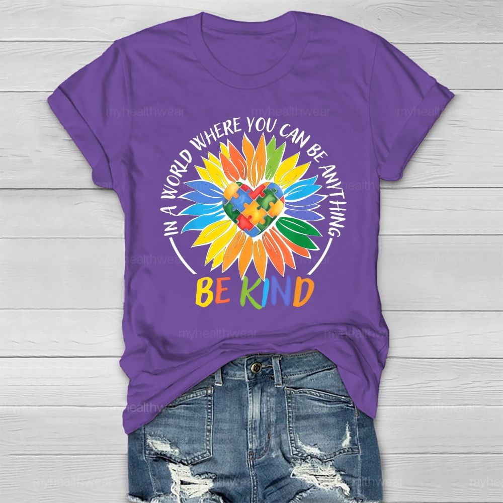 Be Kind Sunflower Love Puzzle Healthwear T-shirt