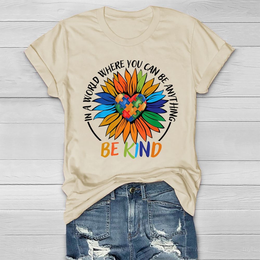 Be Kind Sunflower Love Puzzle Healthwear T-shirt