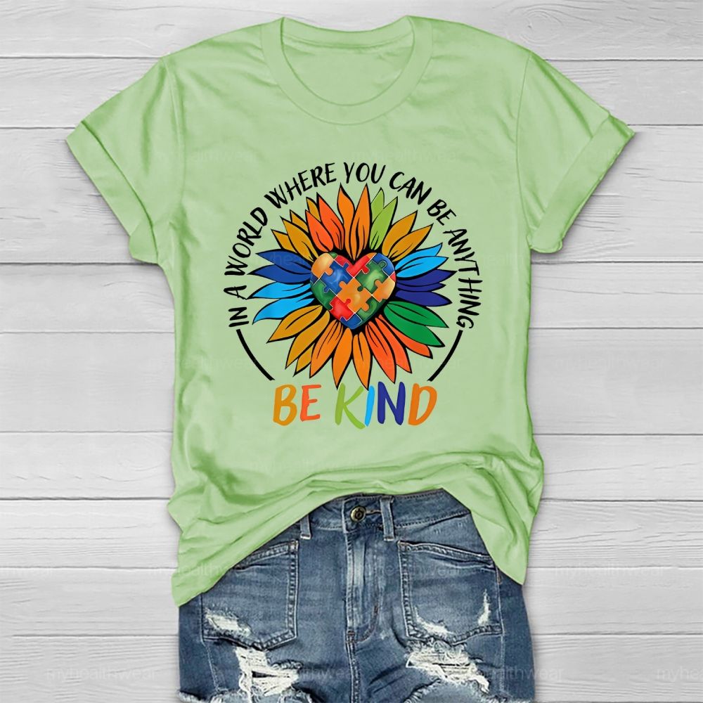 Be Kind Sunflower Love Puzzle Healthwear T-shirt
