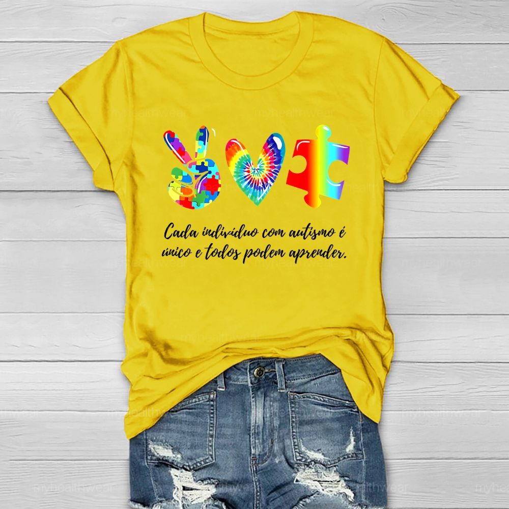 Cada IndivíDuo Com Autismo E Unico E Todos Podem Aprender Healthwear T-shirt