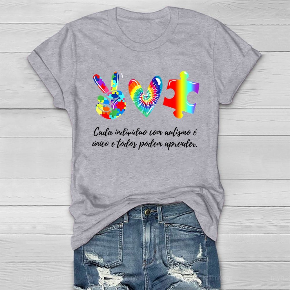 Cada IndivíDuo Com Autismo E Unico E Todos Podem Aprender Healthwear T-shirt