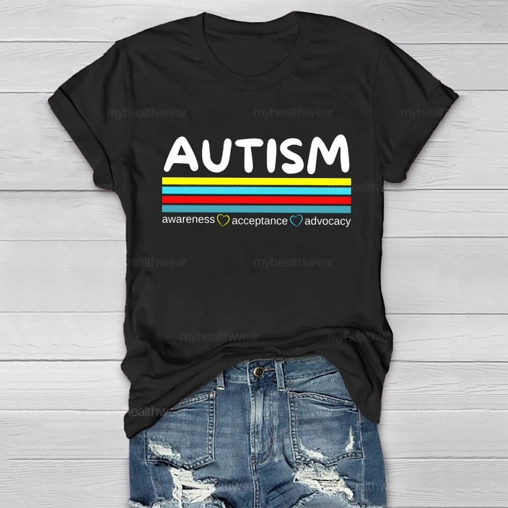 Autism Awareness Acceptance Advocacy Healthwear T-shirt