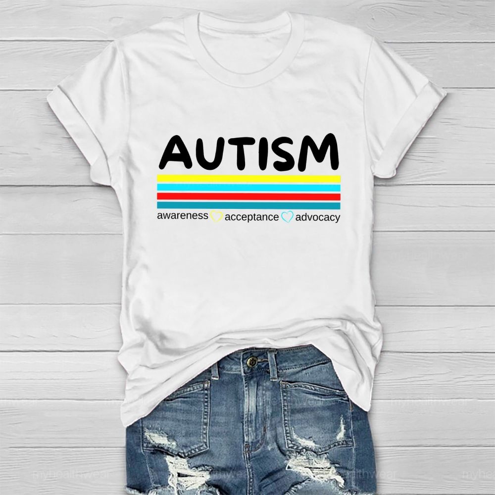 Autism Awareness Acceptance Advocacy Healthwear T-shirt