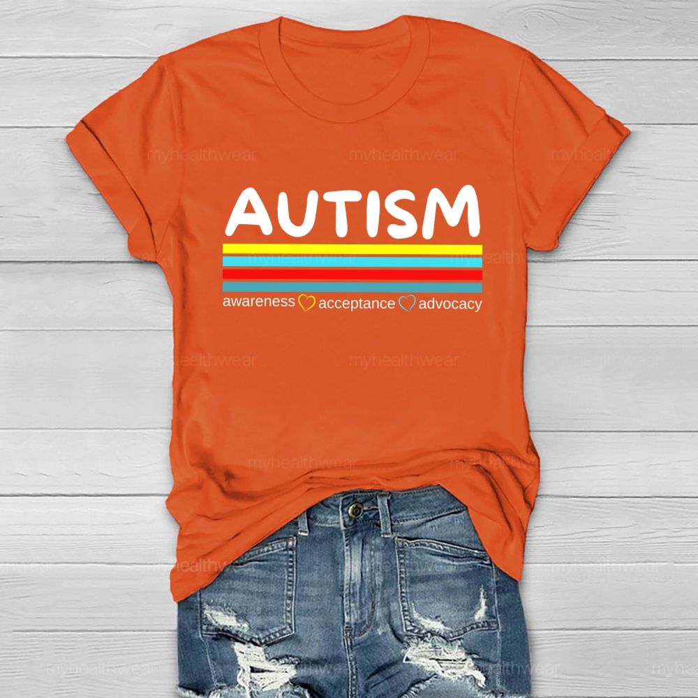 Autism Awareness Acceptance Advocacy Healthwear T-shirt