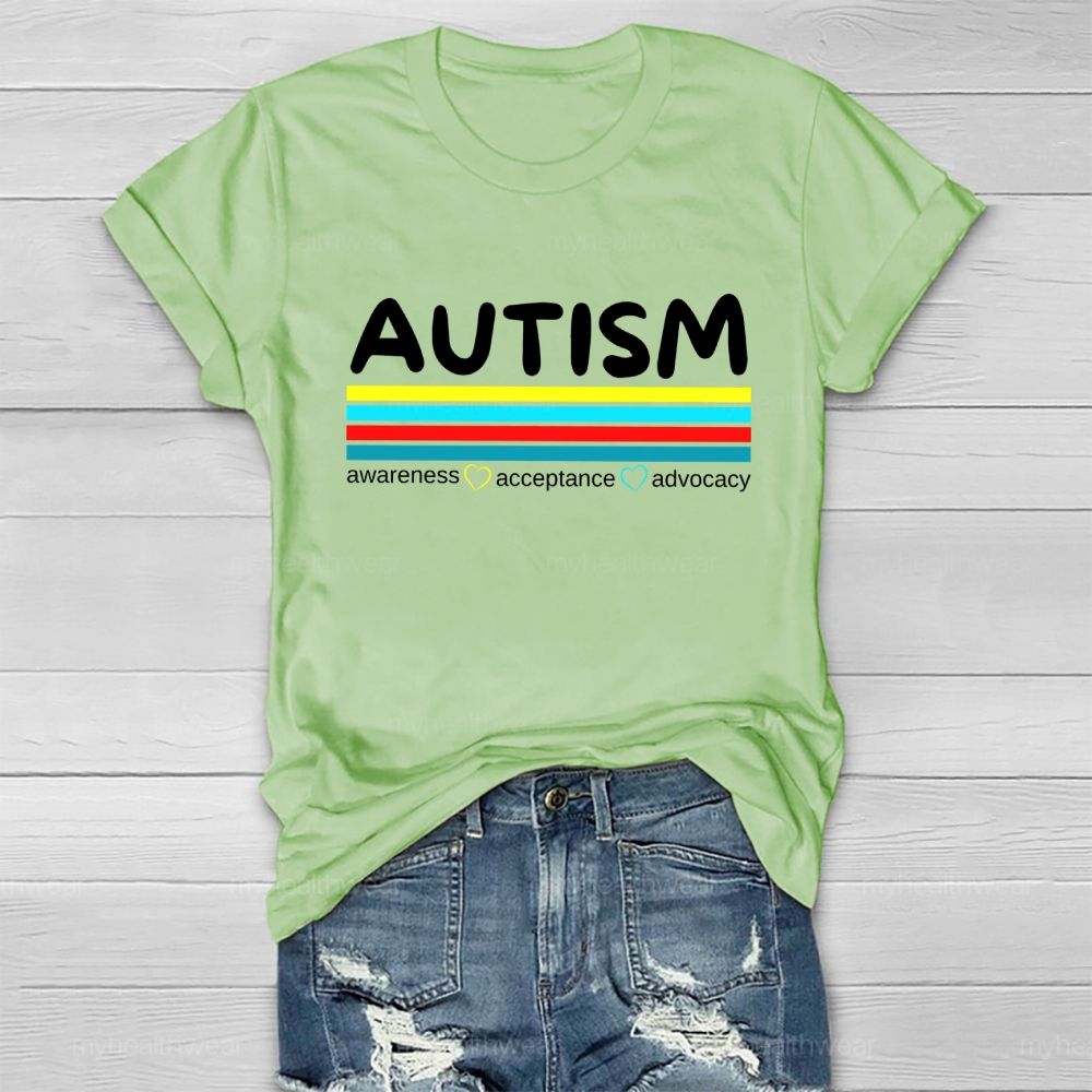 Autism Awareness Acceptance Advocacy Healthwear T-shirt