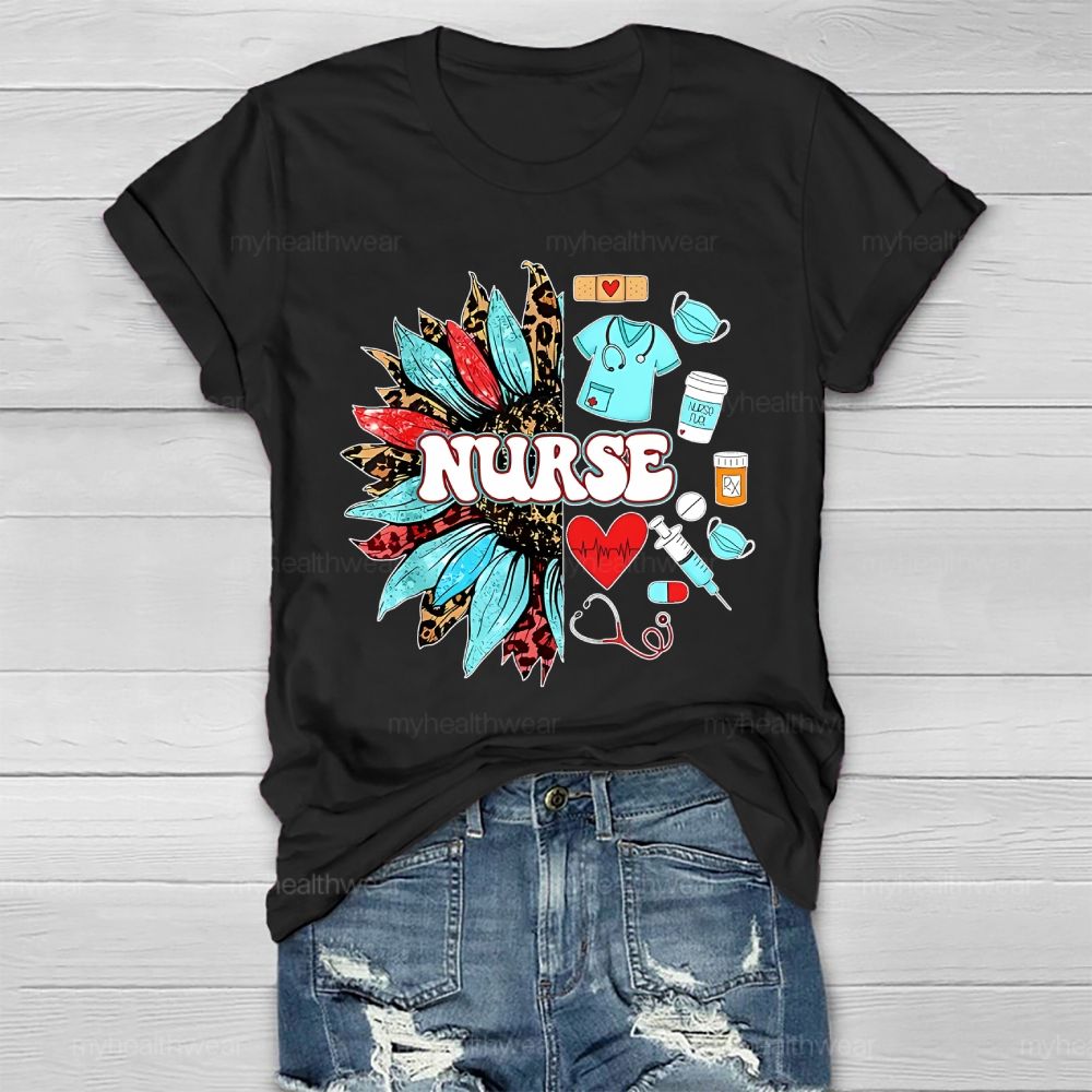 Nurse Sunflower Healthwear T-shirt