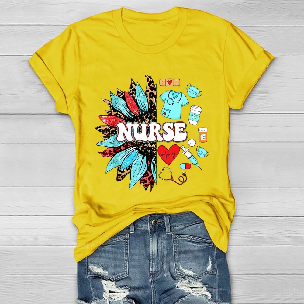 Nurse Sunflower Healthwear T-shirt