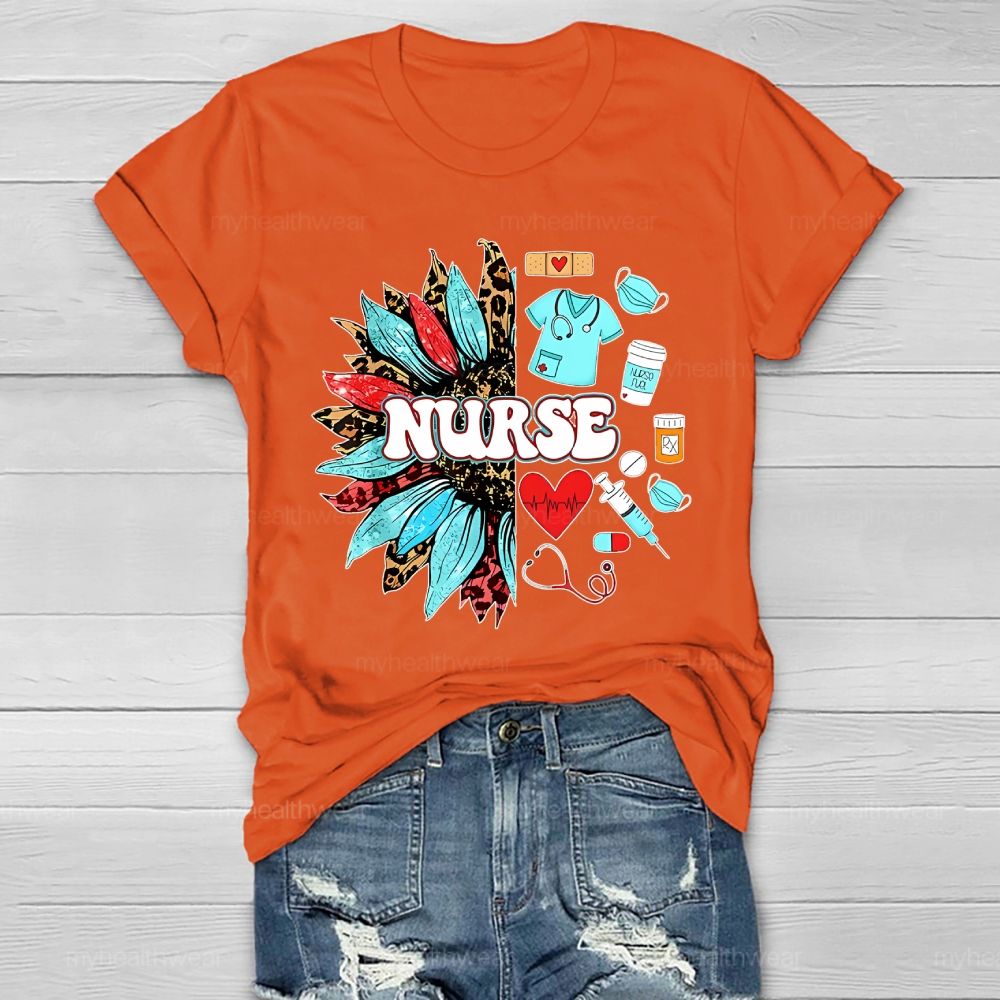 Nurse Sunflower Healthwear T-shirt