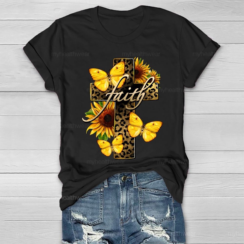 Faith Cross Butterfly Healthwear T-shirt