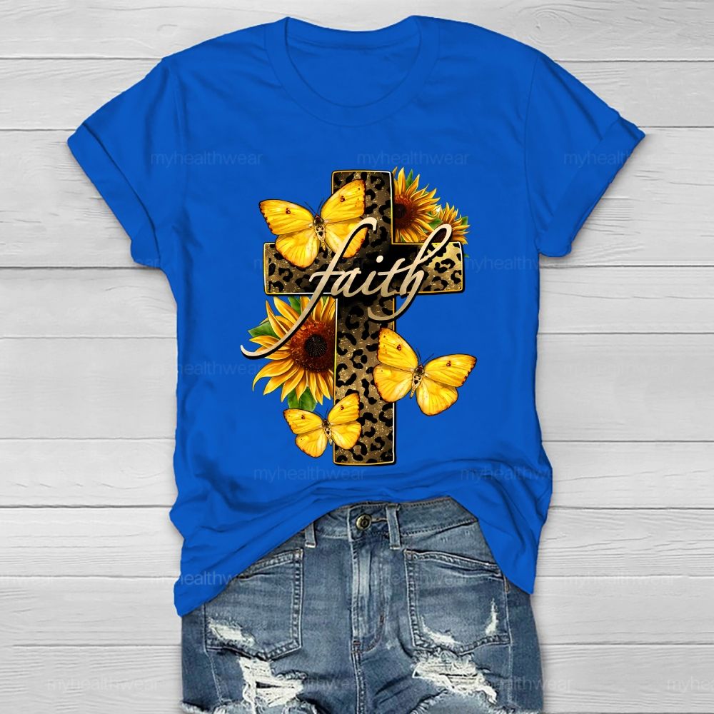 Faith Cross Butterfly Healthwear T-shirt