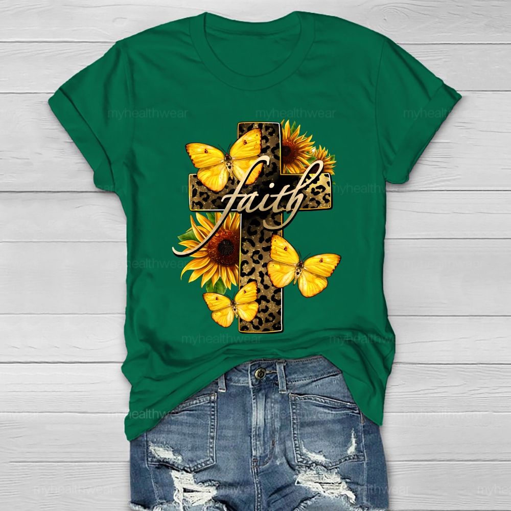 Faith Cross Butterfly Healthwear T-shirt