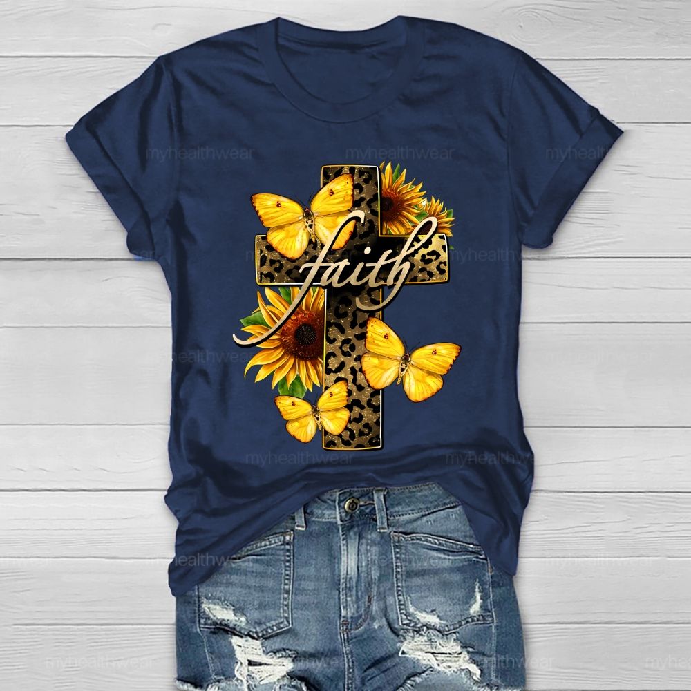 Faith Cross Butterfly Healthwear T-shirt