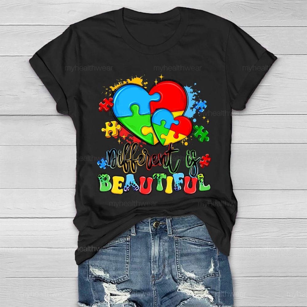 Different Is Beautiful Autism Healthwear T-shirt