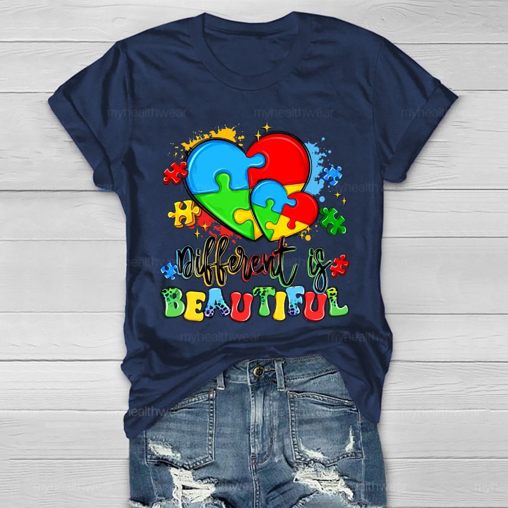 Different Is Beautiful Autism Healthwear T-shirt