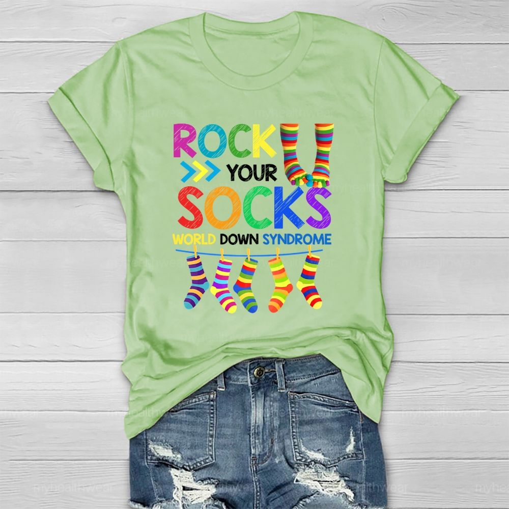 Rock Your Socks World Down Syndrome Awareness Healthwear T-shirt
