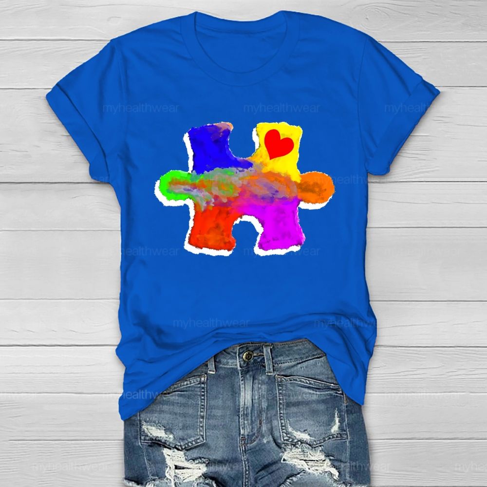 Colorful Puzzle Autism Healthwear T-shirt