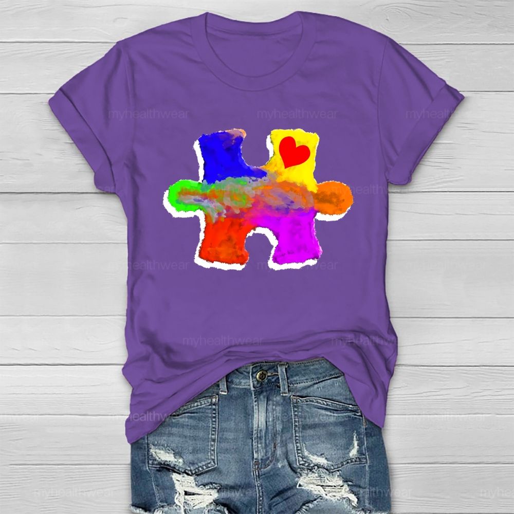 Colorful Puzzle Autism Healthwear T-shirt