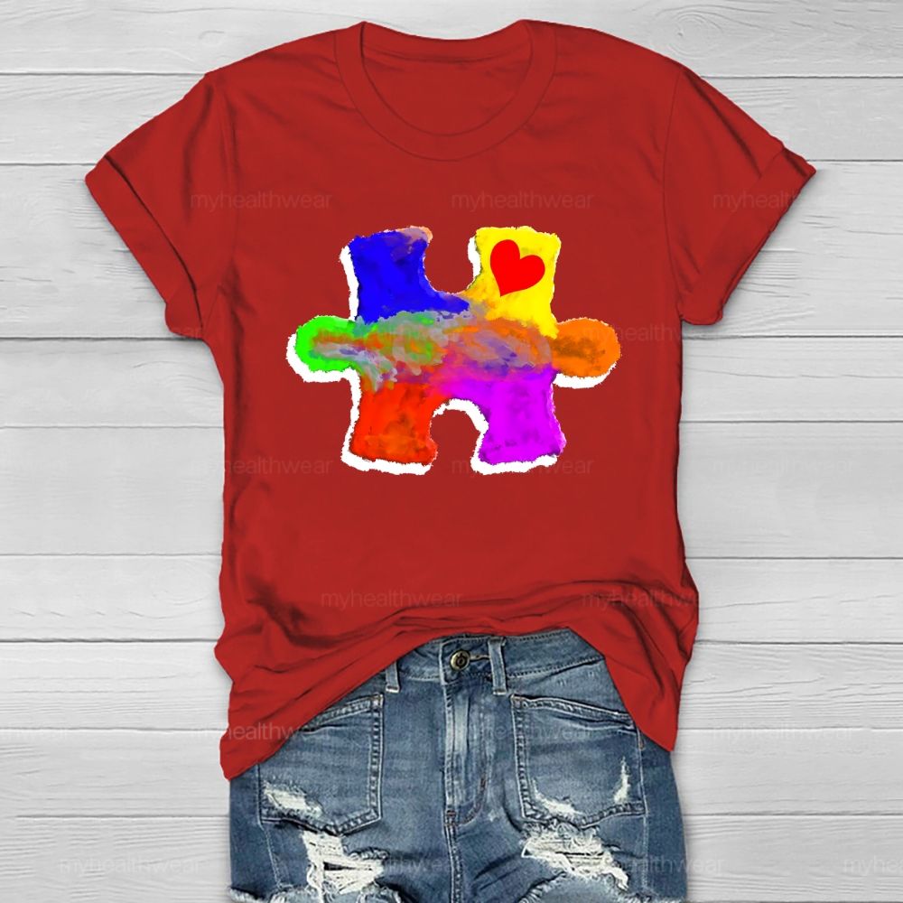 Colorful Puzzle Autism Healthwear T-shirt