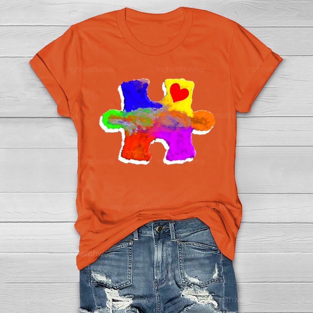 Colorful Puzzle Autism Healthwear T-shirt