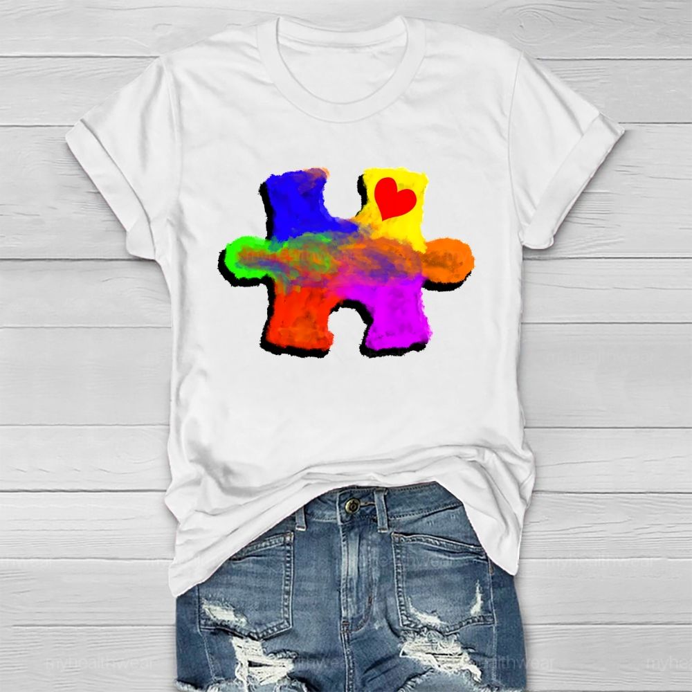 Colorful Puzzle Autism Healthwear T-shirt