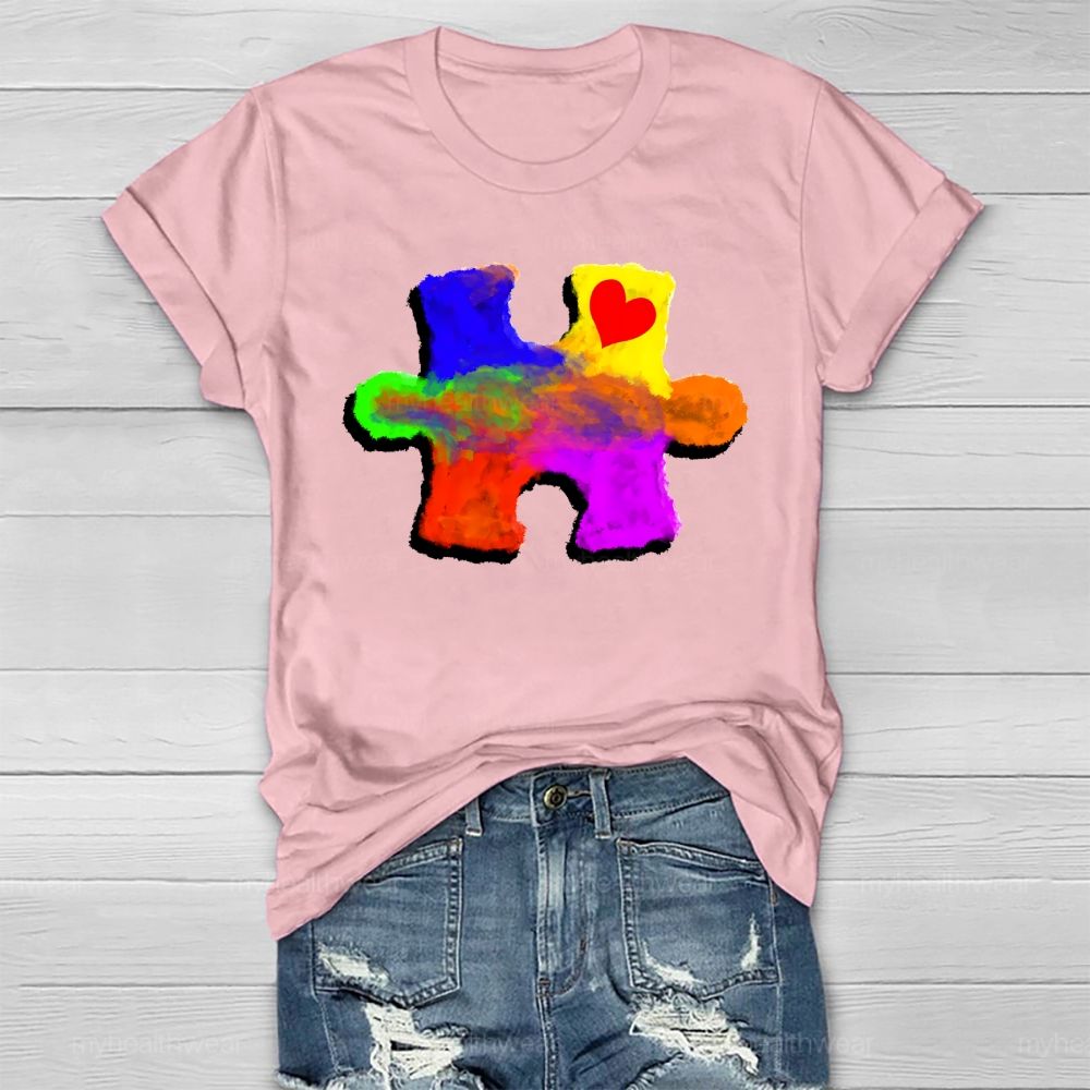 Colorful Puzzle Autism Healthwear T-shirt