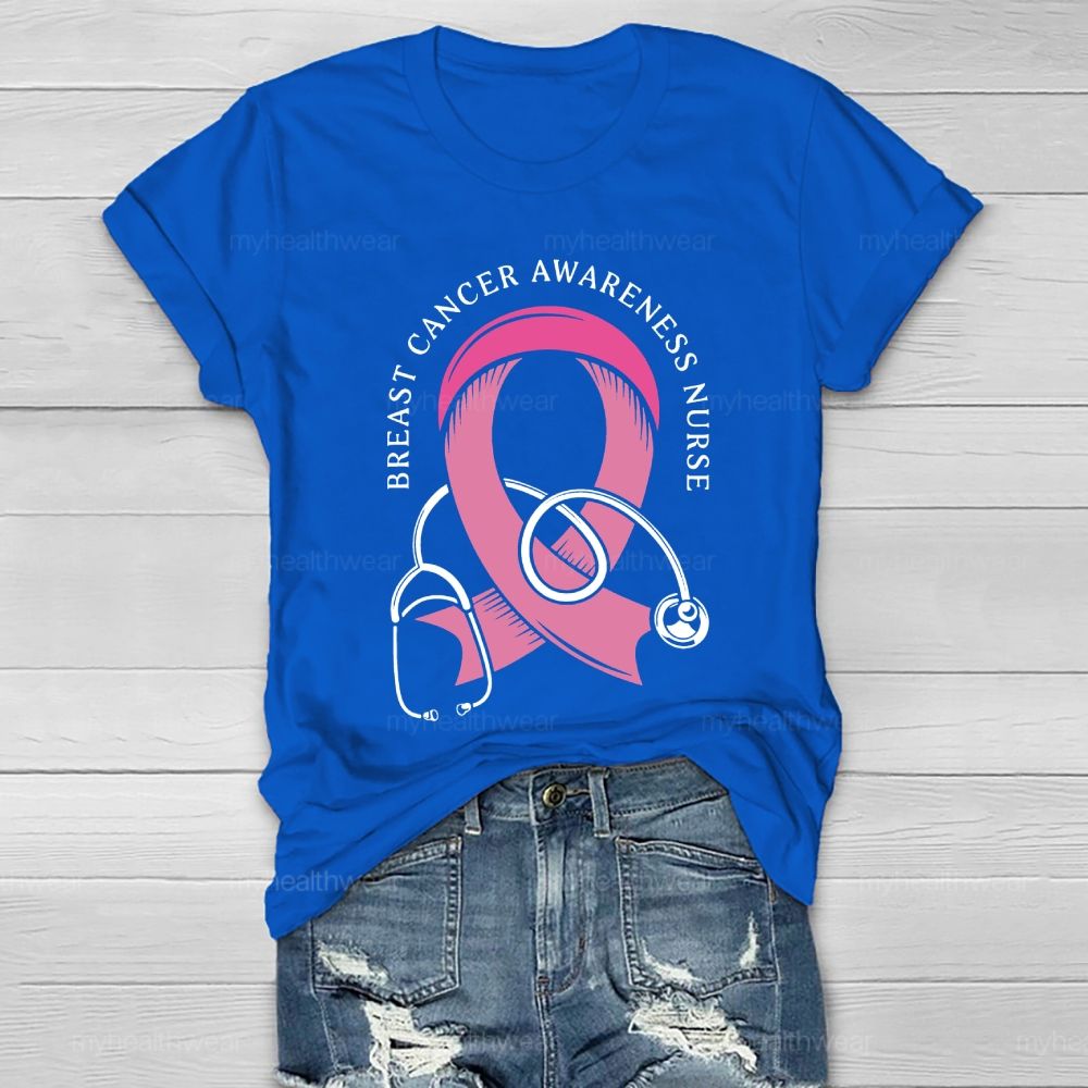 Breast Cancer Awareness Nurse Healthwear T-shirt