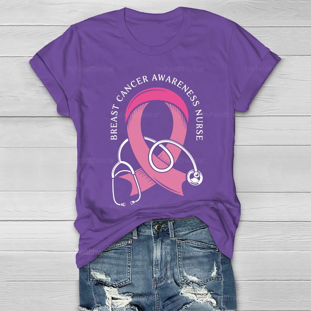 Breast Cancer Awareness Nurse Healthwear T-shirt
