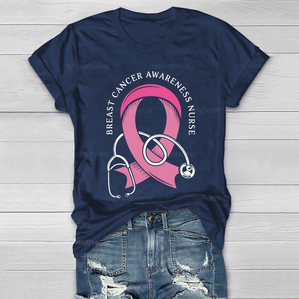 Breast Cancer Awareness Nurse Healthwear T-shirt