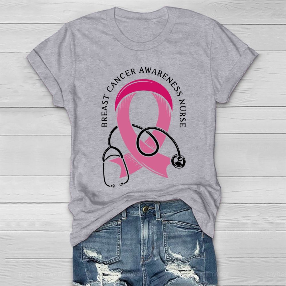 Breast Cancer Awareness Nurse Healthwear T-shirt