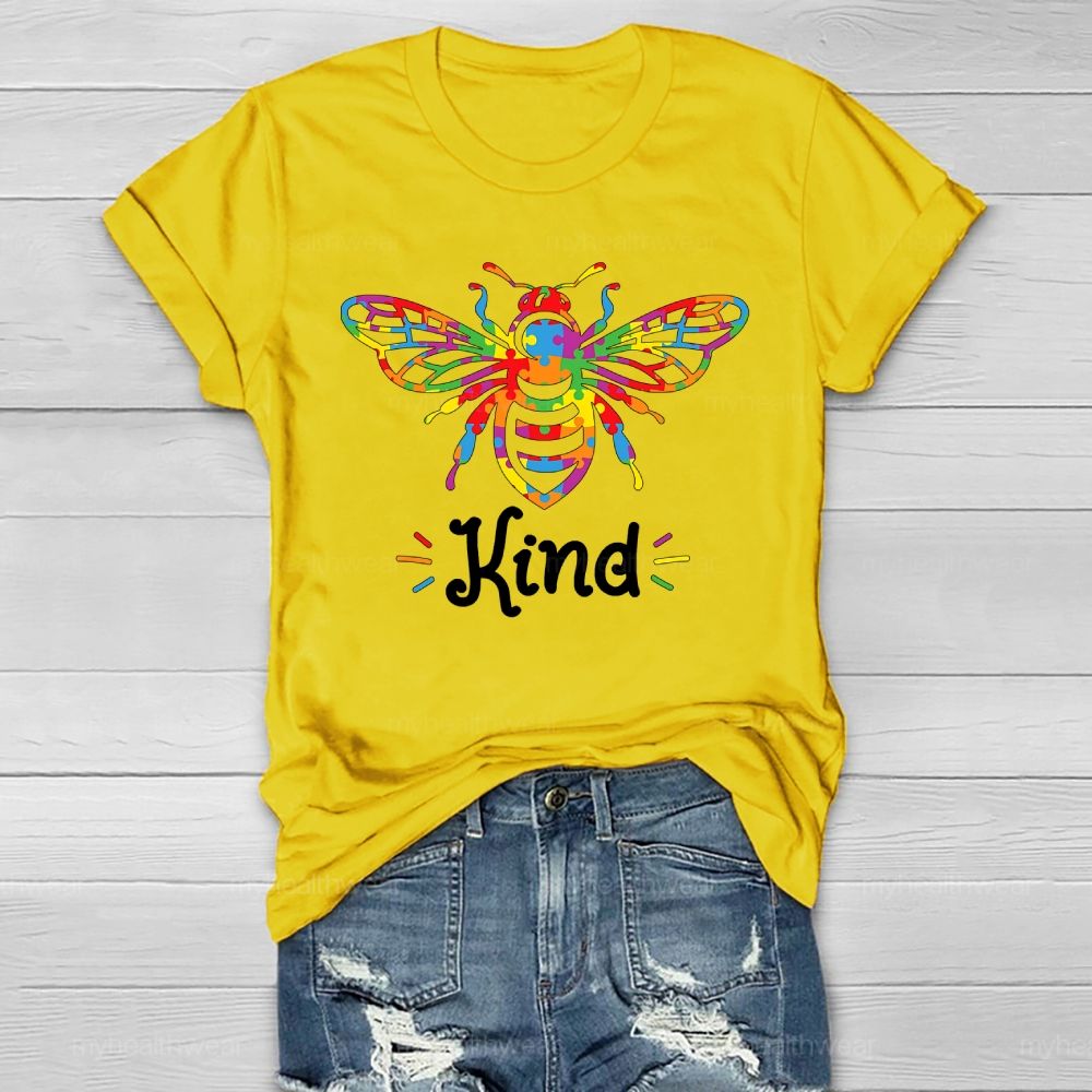 Bee Kind Colorful Letters Healthwear T-shirt