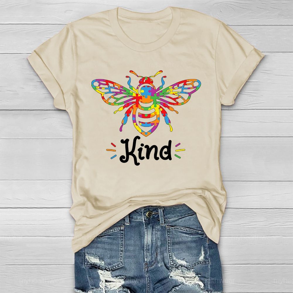 Bee Kind Colorful Letters Healthwear T-shirt