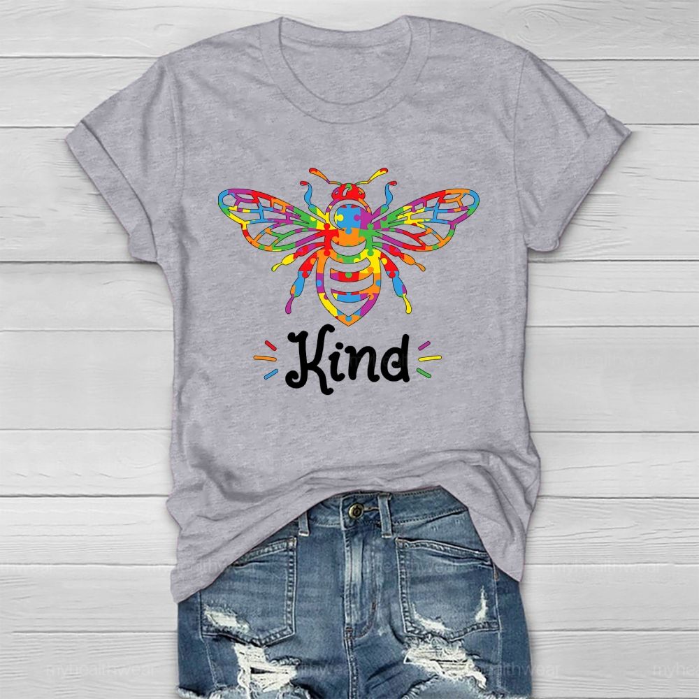 Bee Kind Colorful Letters Healthwear T-shirt