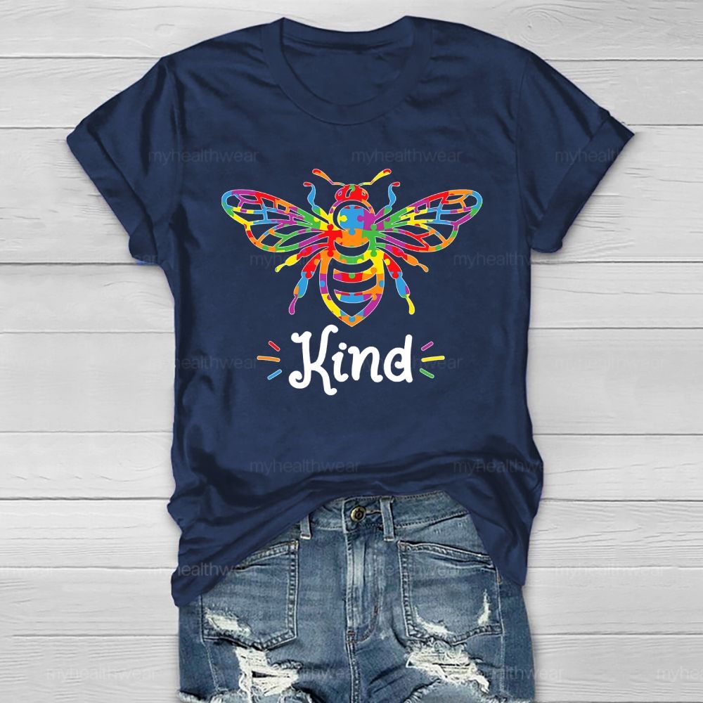 Bee Kind Colorful Letters Healthwear T-shirt