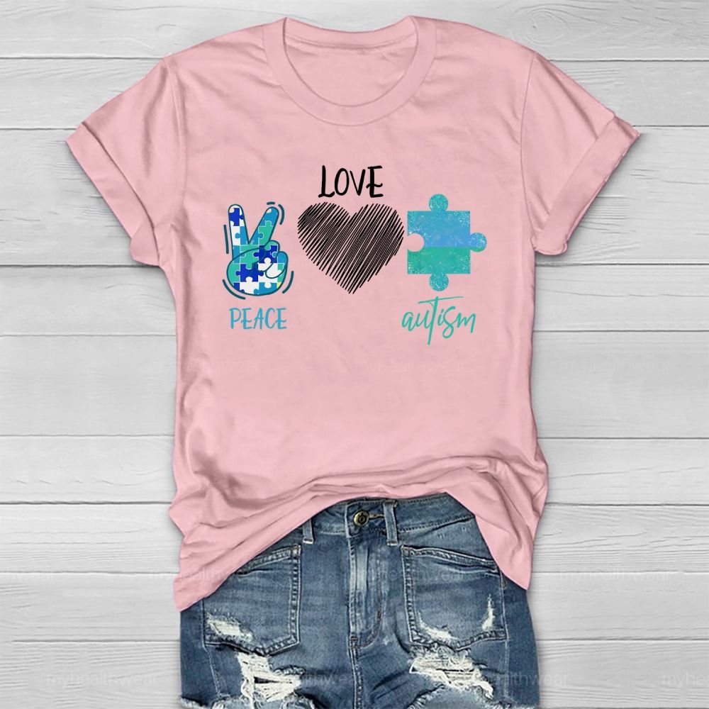 Peace Love Autism Healthwear T-shirt