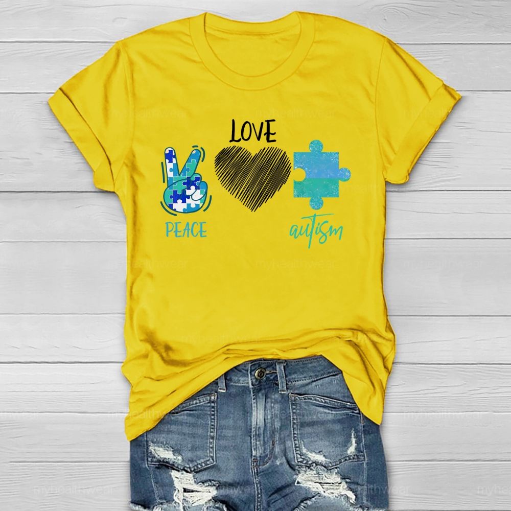 Peace Love Autism Healthwear T-shirt