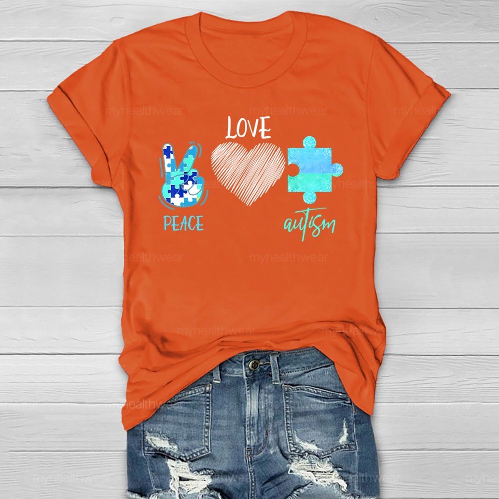 Peace Love Autism Healthwear T-shirt