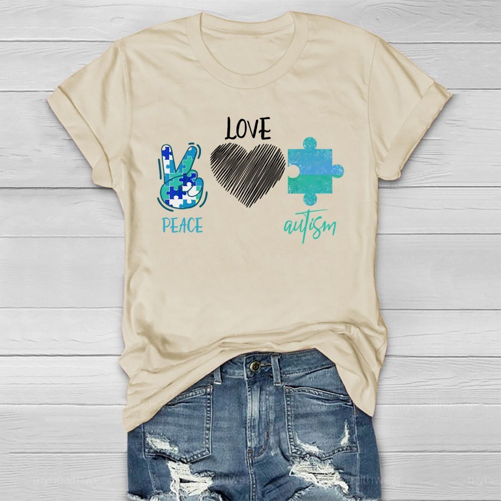 Peace Love Autism Healthwear T-shirt