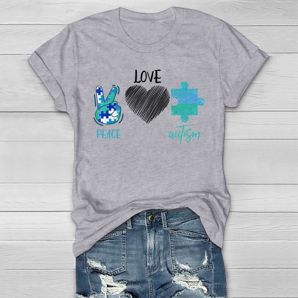 Peace Love Autism Healthwear T-shirt