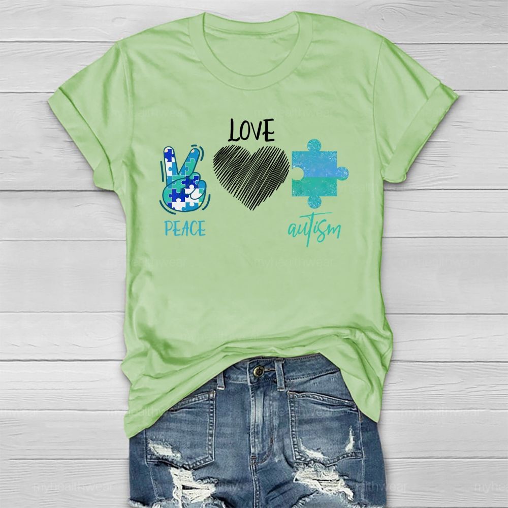 Peace Love Autism Healthwear T-shirt