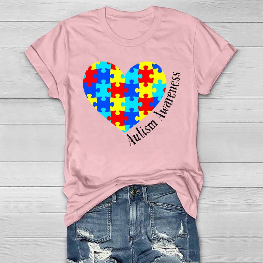 Autism Colorful Puzzle Healthwear T-shirt