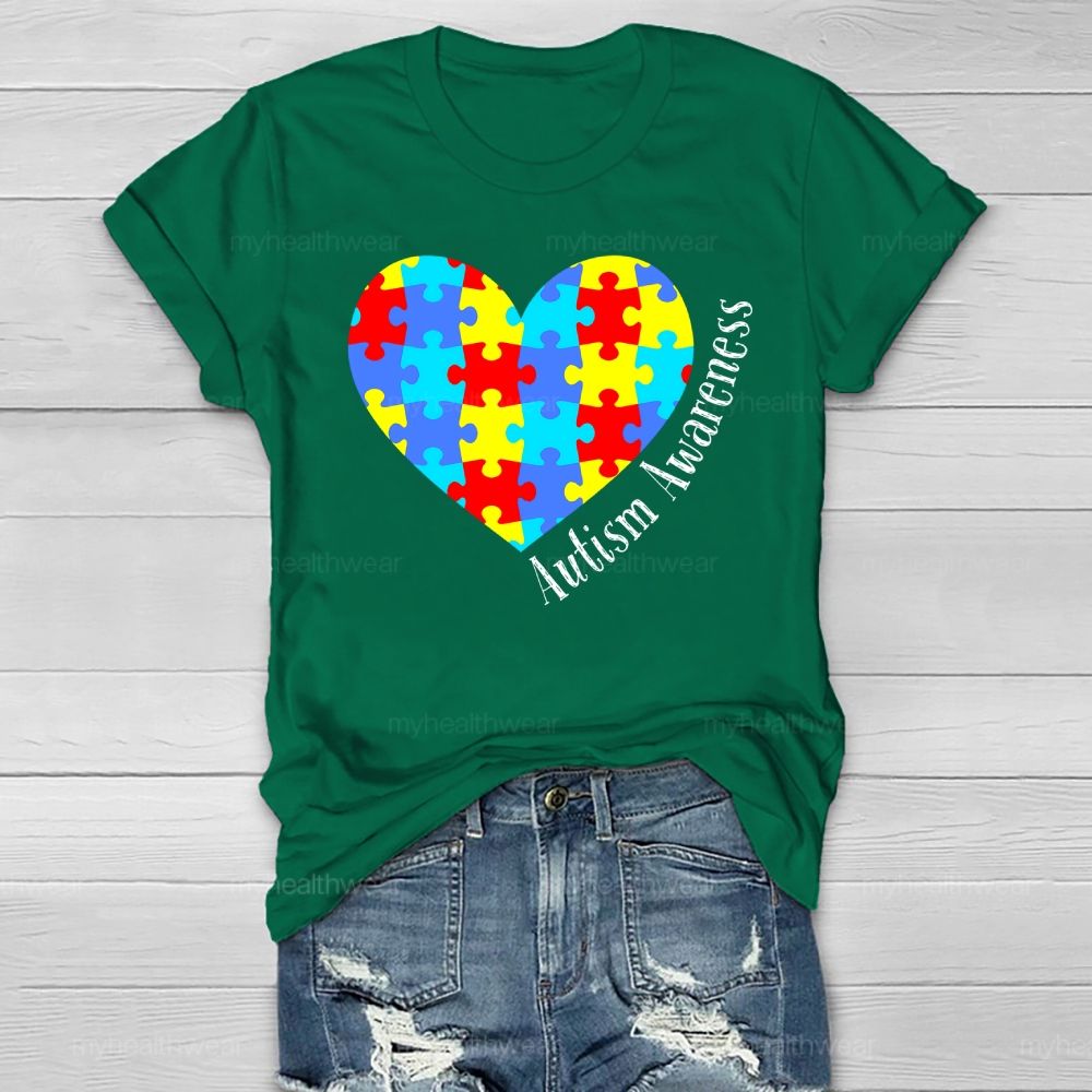 Autism Colorful Puzzle Healthwear T-shirt