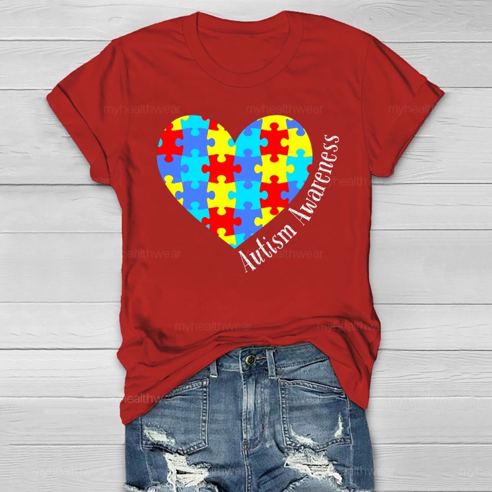 Autism Colorful Puzzle Healthwear T-shirt