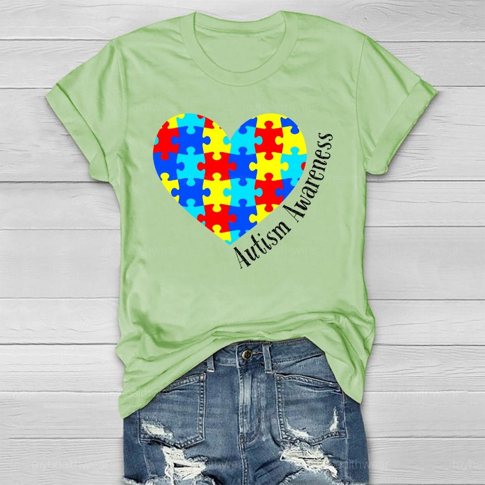 Autism Colorful Puzzle Healthwear T-shirt