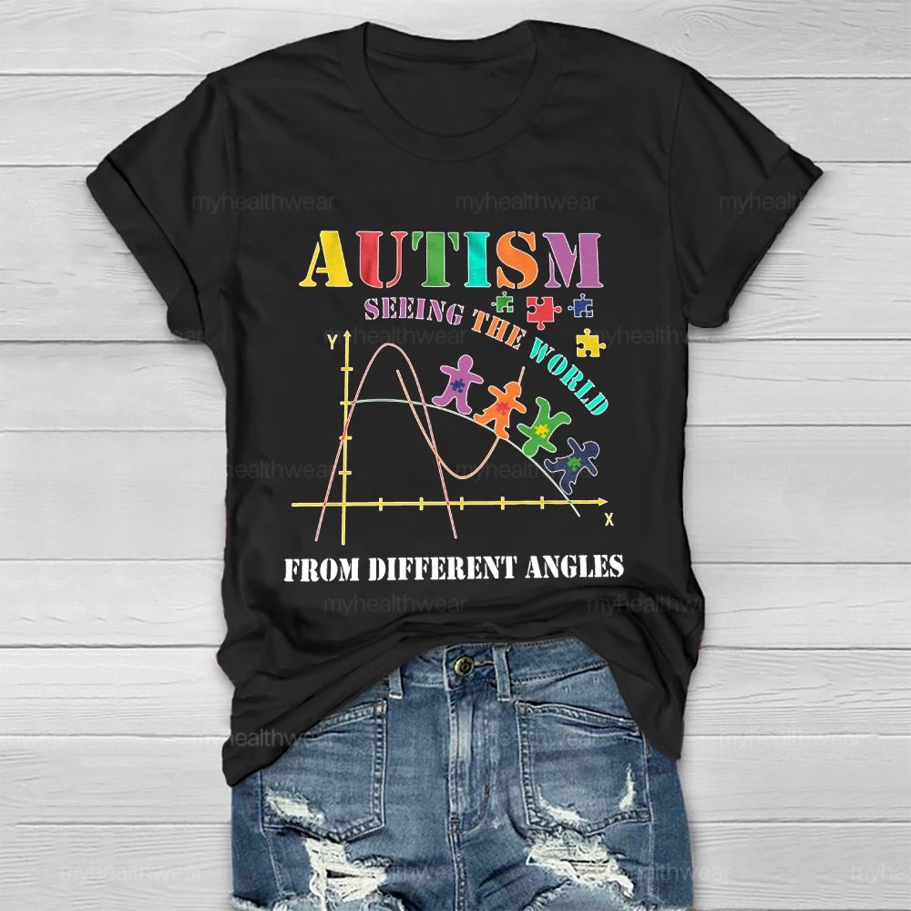Autism Awareness Seeing The World From Different Angle Healthwear T-shirt