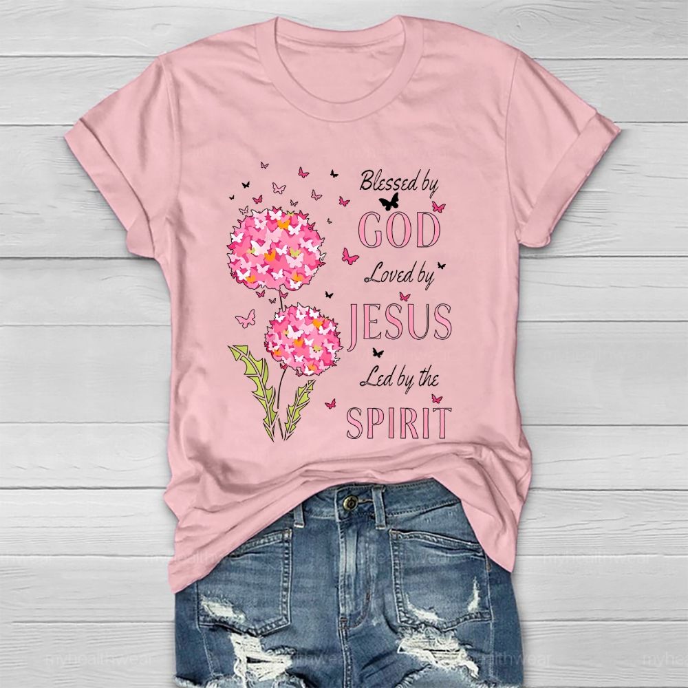 Blessed By God Loved By Jesus Led By The Spirit Healthwear T-shirt