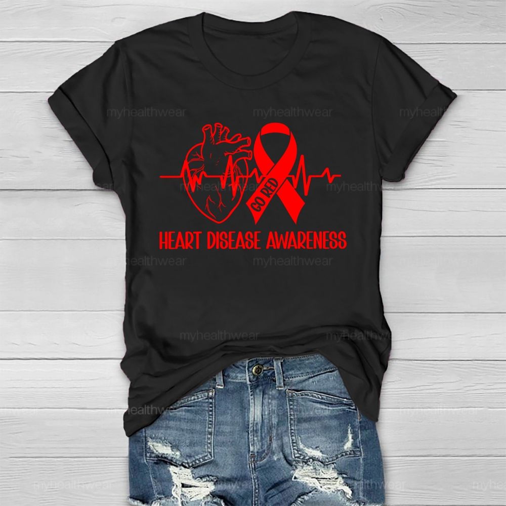 Go Red Heart Disease Awareness Healthwear T-shirt